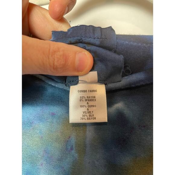 Heyne Bogut Slouch Tee Dress Womens 4 Oversized Artsy Lagenlook Midi Dress Blue - Picture 6 of 12